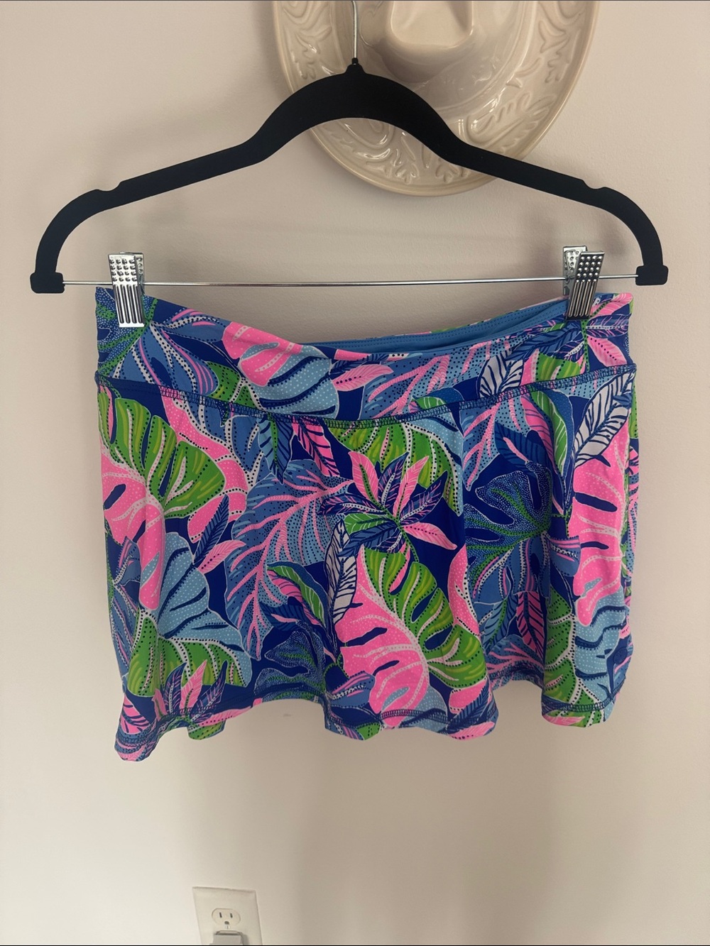 Lilly Pulitzer Navy Blue Pink Green Tropical Circle Skort